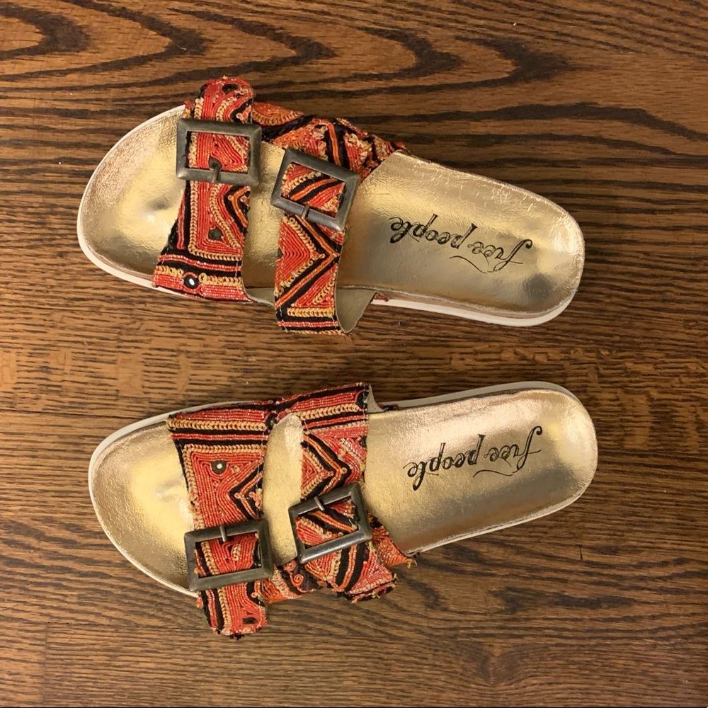 Free People beaded sandals Sz 41
